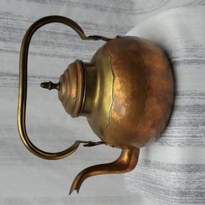 Vintage Andries Made in Belgium Round Copper Brass  Tea Kettle Pot
